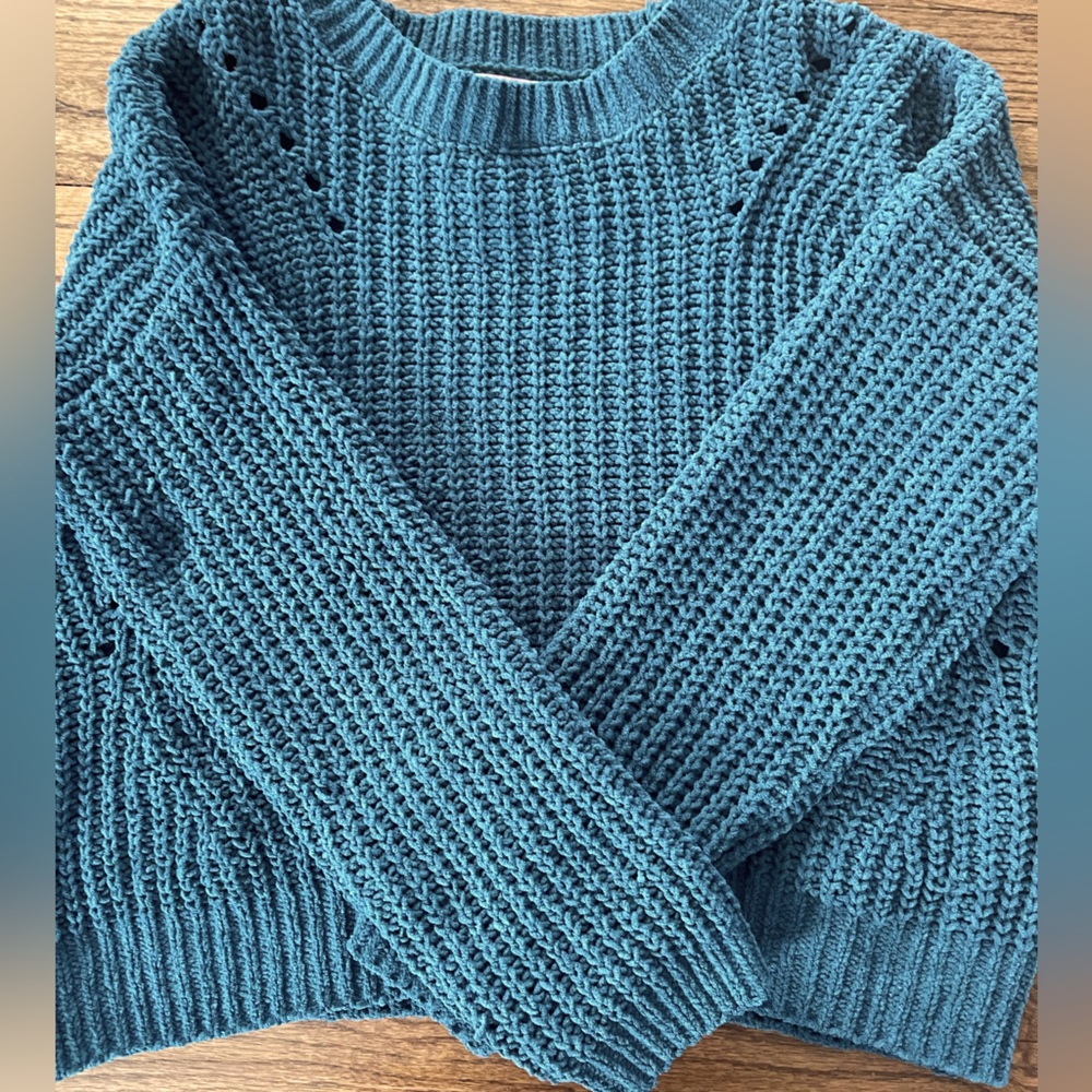 Hunter Green Knit Women's Sweater, Size M
